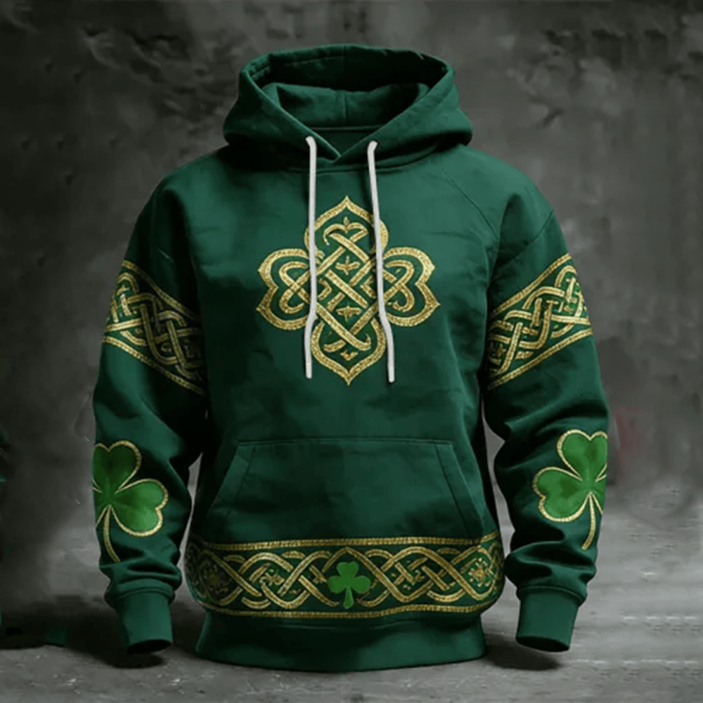 Gold Celtic Knot St Patrick's Day Hoodie Shamrock Design Apparel Cool Gift Idea