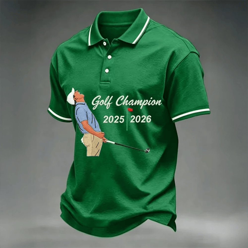 Gold Champion 2025 2026 Back to Back Victory Polo Shirt Golf Life Apparel Gift For Golf Fans