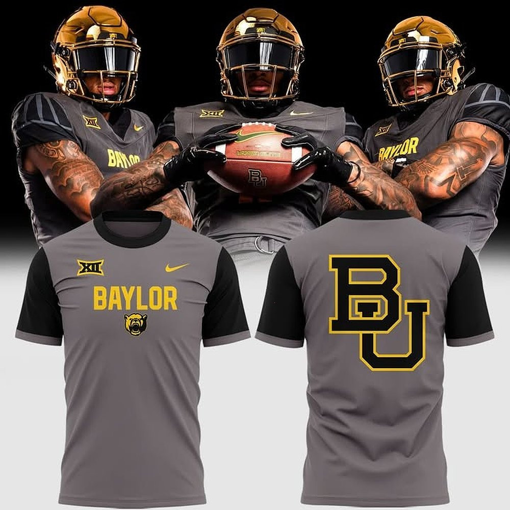 Gold Chrome Baylor Bears Football Uniform T-Shirt