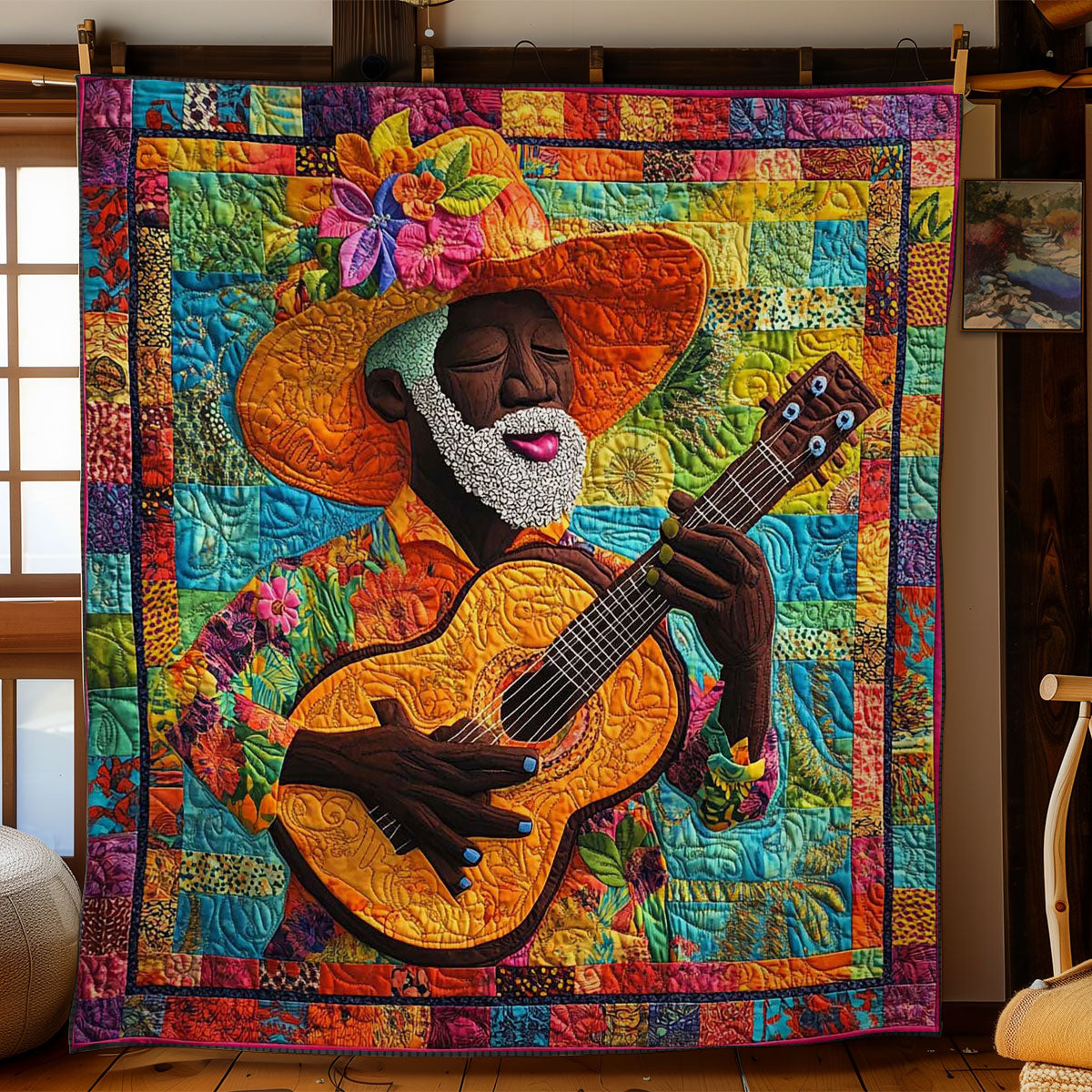 Golden African Gnome Quilted Blanket Christmas Throw Blanket Christmas Gifts For New Moms