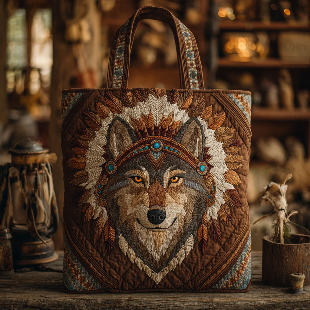 Golden Alpha Quilted Tote Bag Wolf Presents For Men