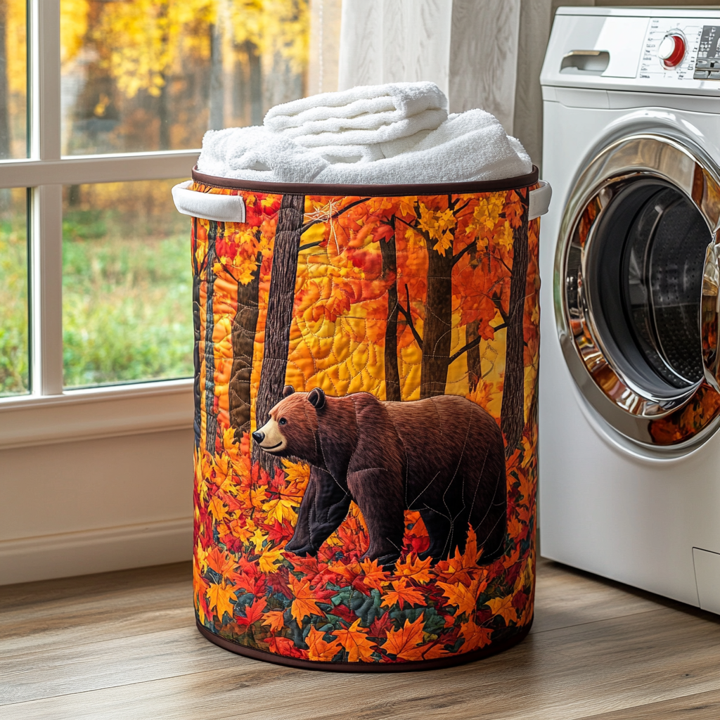 Golden Bear Quilted Laundry Basket Merch For Family Time