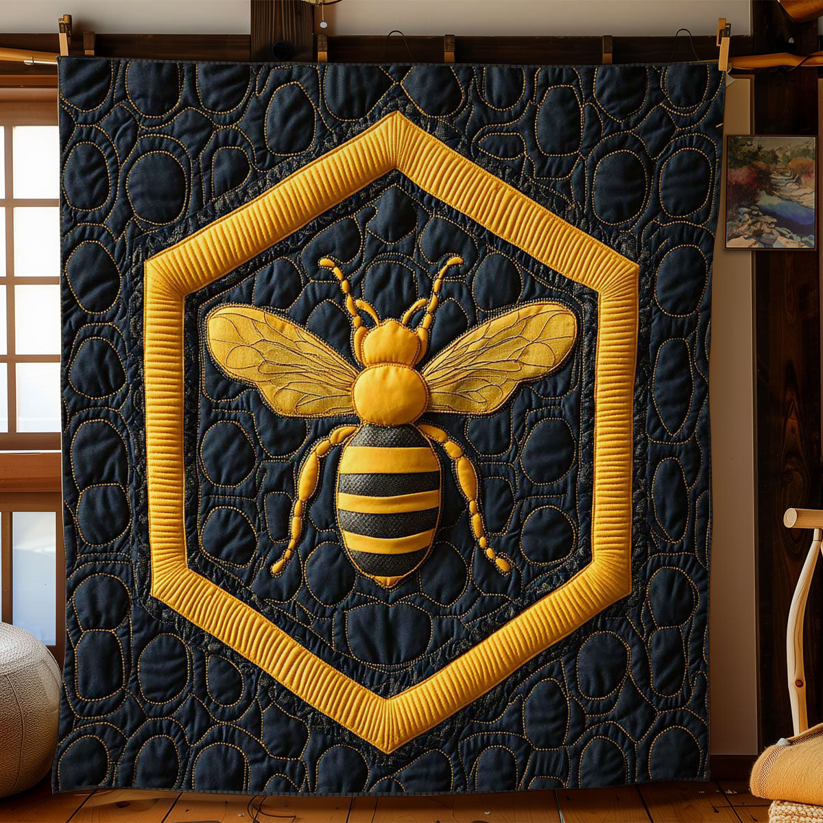 Golden Bee Quilt Practical Quilt Blanket Gift for Comfort and Style