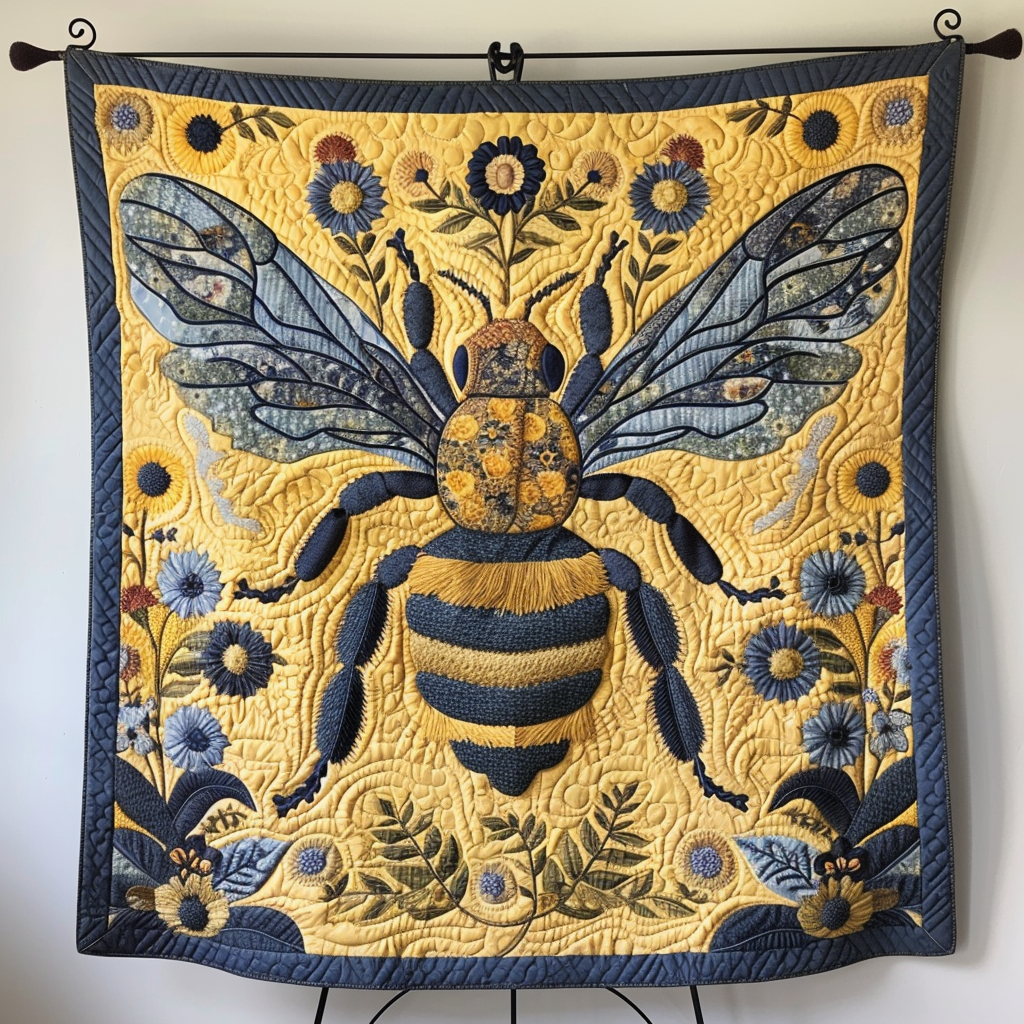 Golden Bee Quilted Blanket Cute Fuzzy Blankets