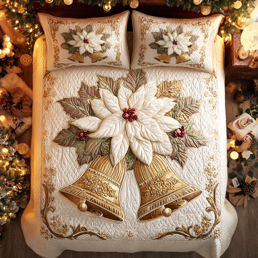 Golden Bloom Quilted Bedding Set Best Holiday Duvet Covers Christmas Gifts For Women