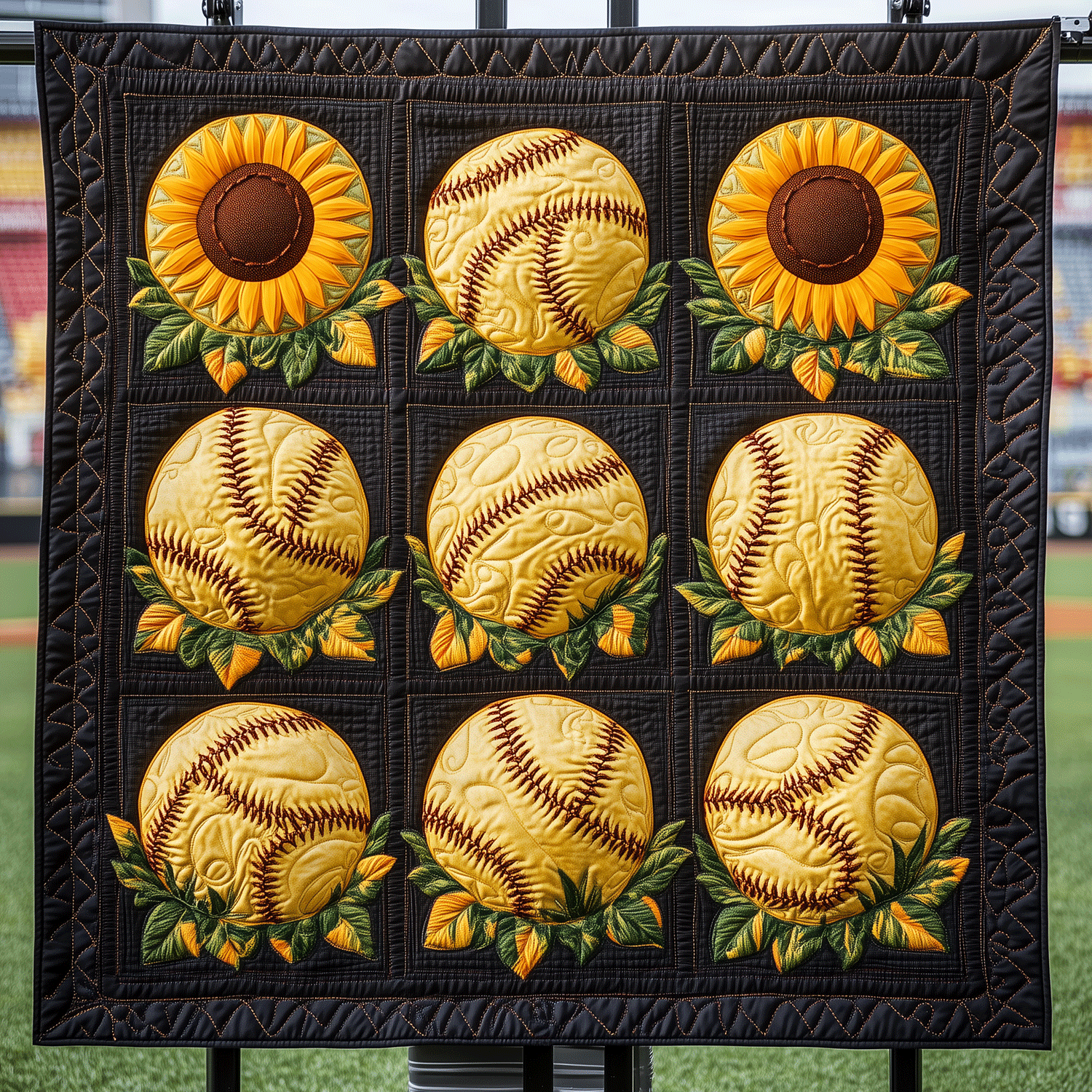 Golden Blooms Quilted Blanket Cute Blankets For Girlfriend