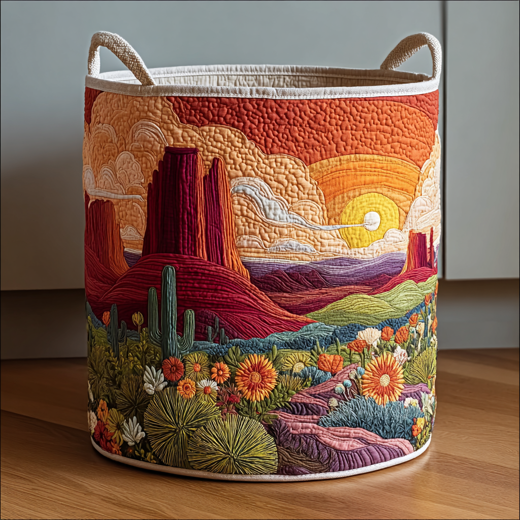 Golden Canyon Quilted Laundry Basket Cozy Quilted Laundry Basket Gift for New Homeowners