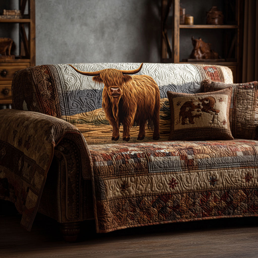 Golden Canyon Quilted Sofa Cover Couch Protector Cowboy Christmas Gifts