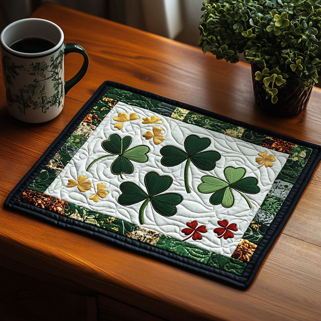 Golden Charm Quilted Placemat Dining Room Table Decorated For Christmas Cute St Patricks Day Ideas