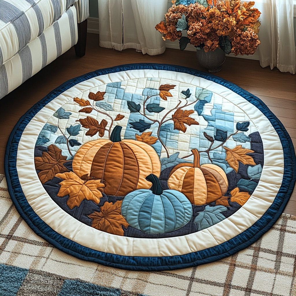 Golden Charm Quilted Round Mat Entryway Decor Great Presents For Grandma