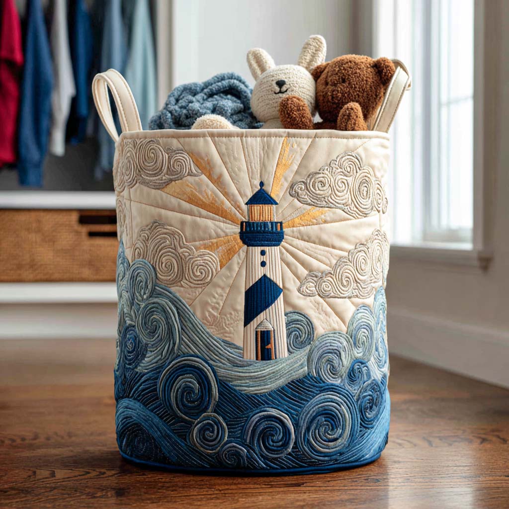 Golden Coast Glow Quilted Laundry Basket Must-Have Home Essential