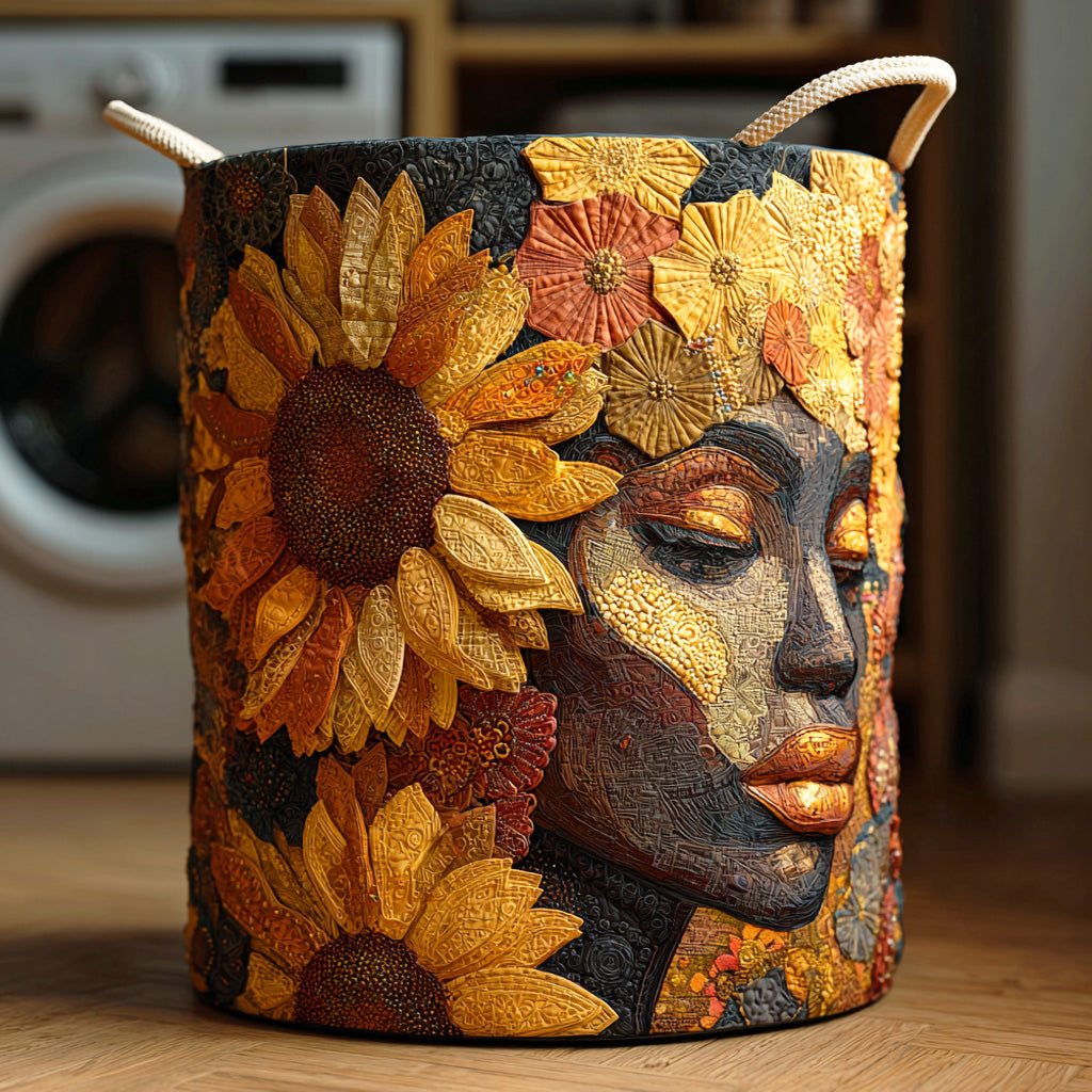 Golden Crown Quilted Laundry Basket Perfect Housewarming Gift with Quilted Laundry Basket