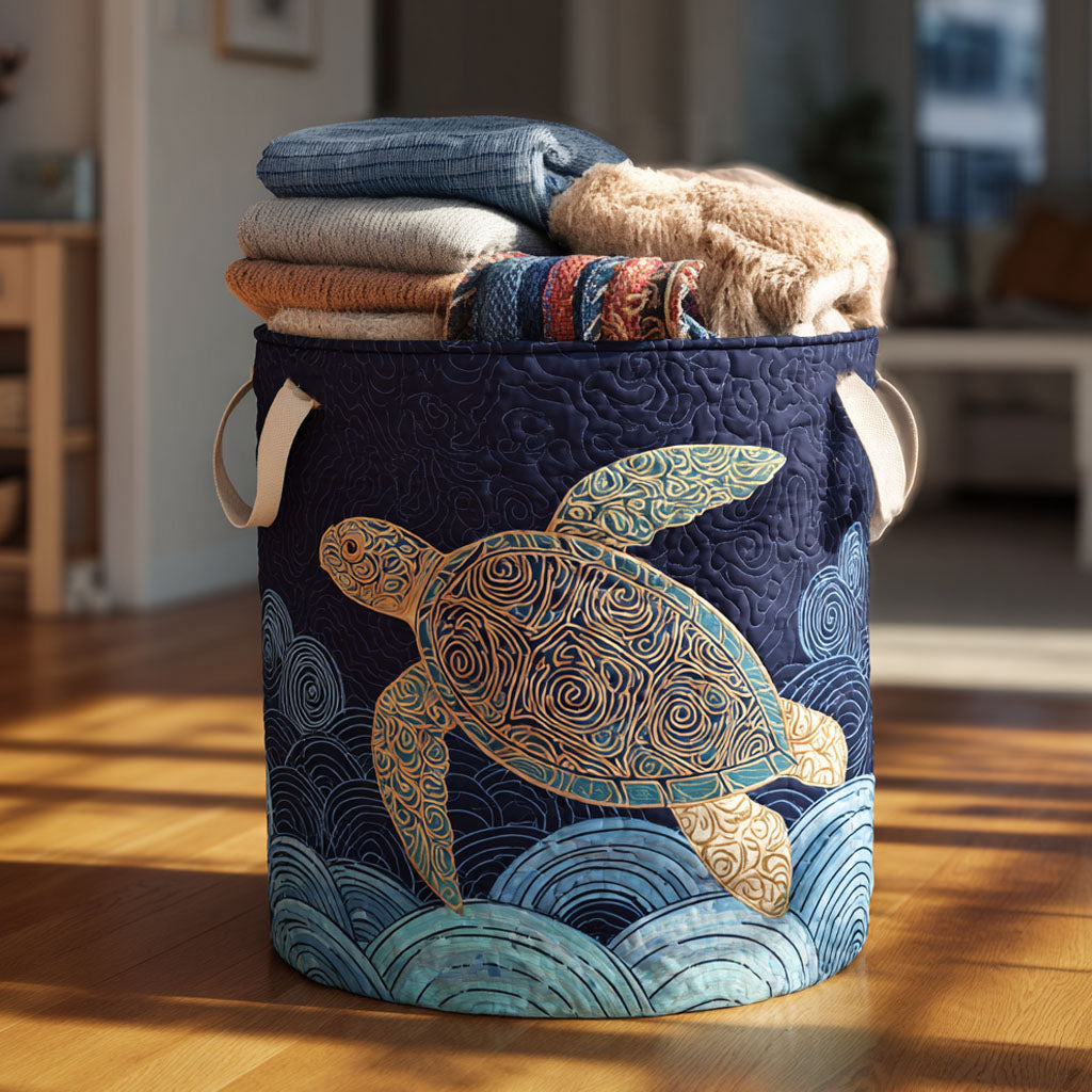 Golden Dawn Quilted Laundry Basket Merch For Family