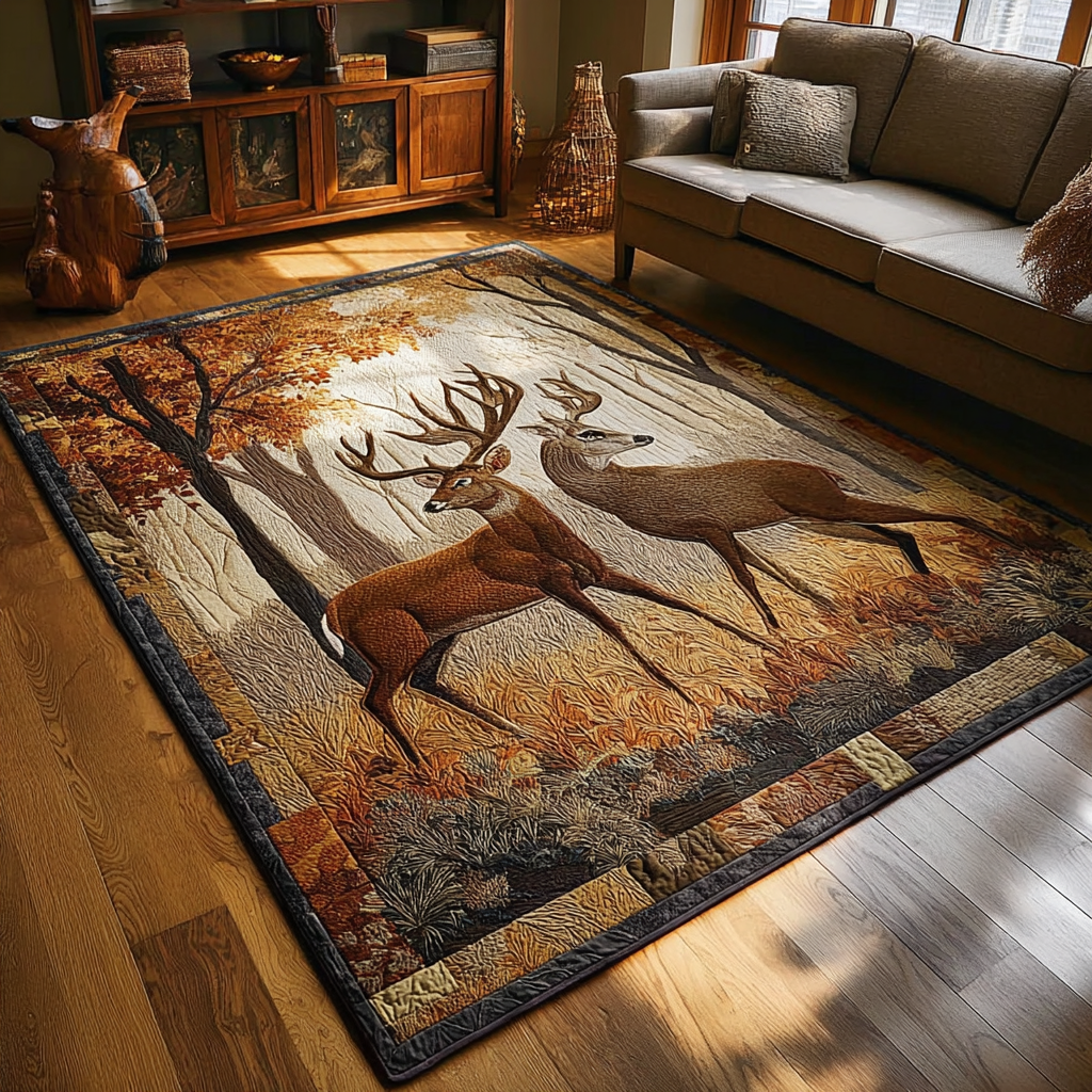Golden Deer Area Rug Entryway Decor Christmas Presents For Deer Hunters