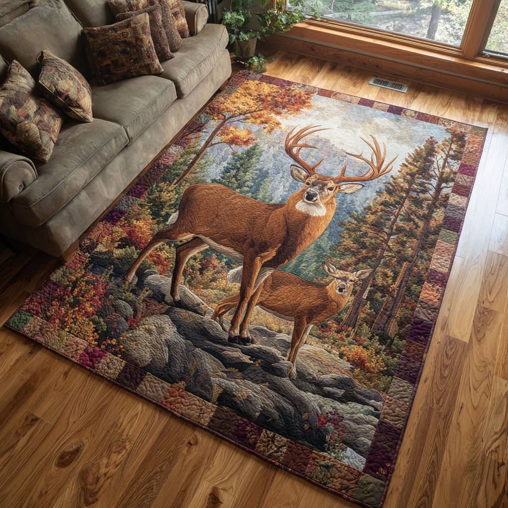 Golden Deer Area Rug Front Door Decor Gifts For Deer Hunters