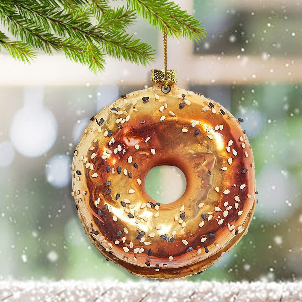 Golden Donuts Ornament Hanging Christmas Ornaments Xmas Tree Decorations