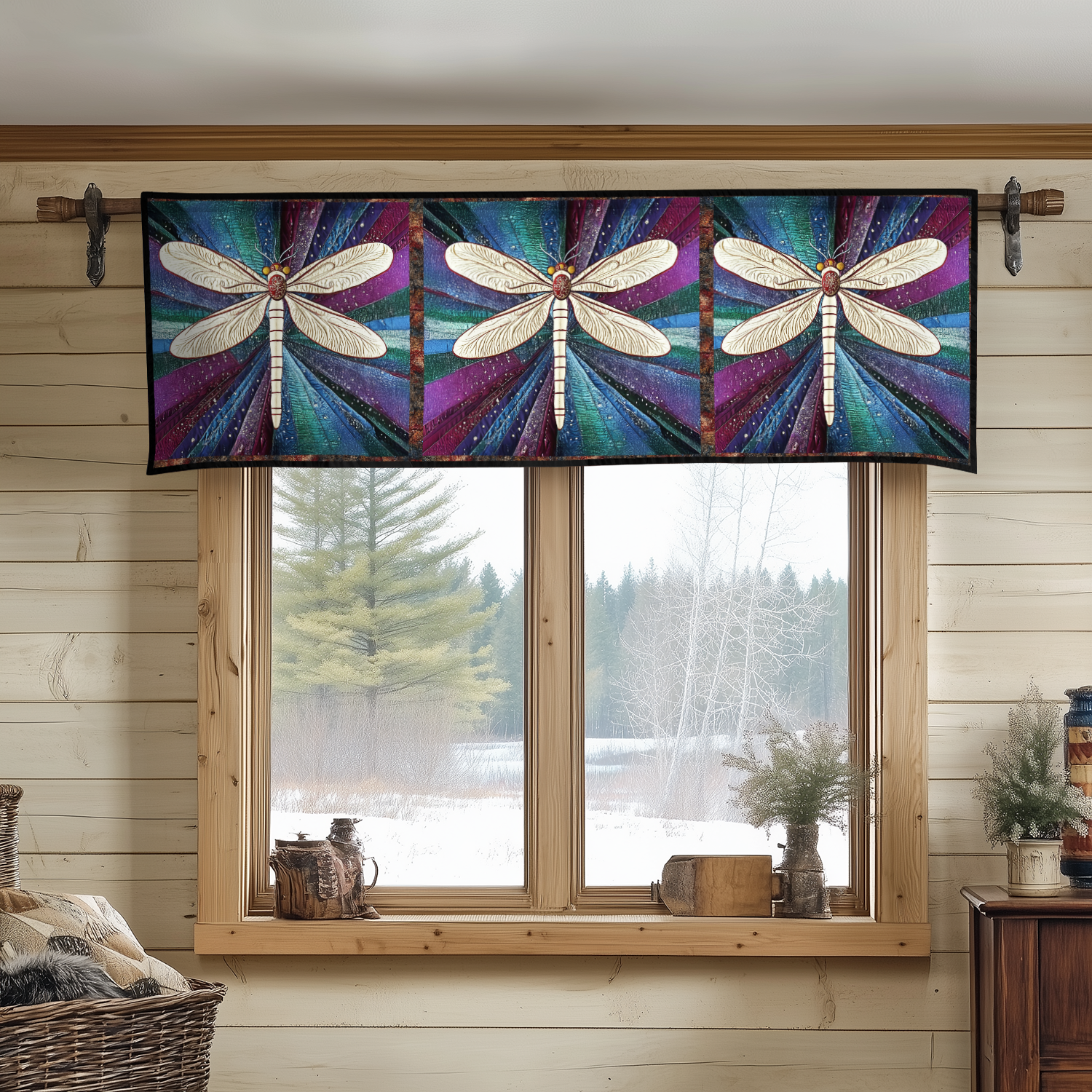 Golden Dragonfly Quilted Valance House Decor Items Dragonfly Gifts For Women