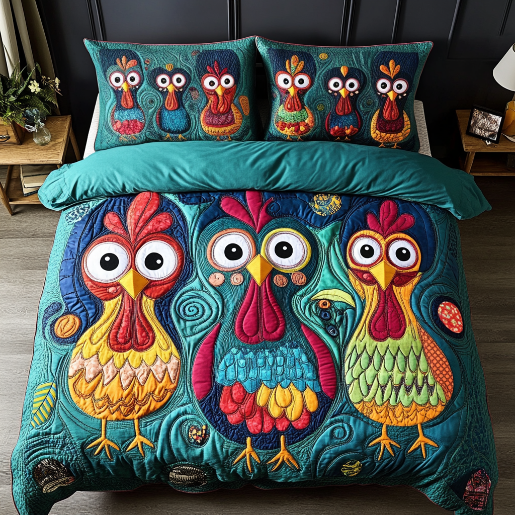 Golden Egg Quilted Bedding Set Best Bed Sheet Set Gift Ideas For Chicken Lovers