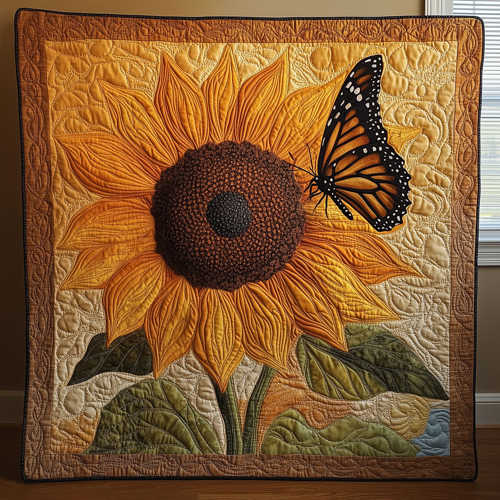 Golden Embrace Quilted Blanket Queen Size Blanket Christmas Presents For Girlfriend