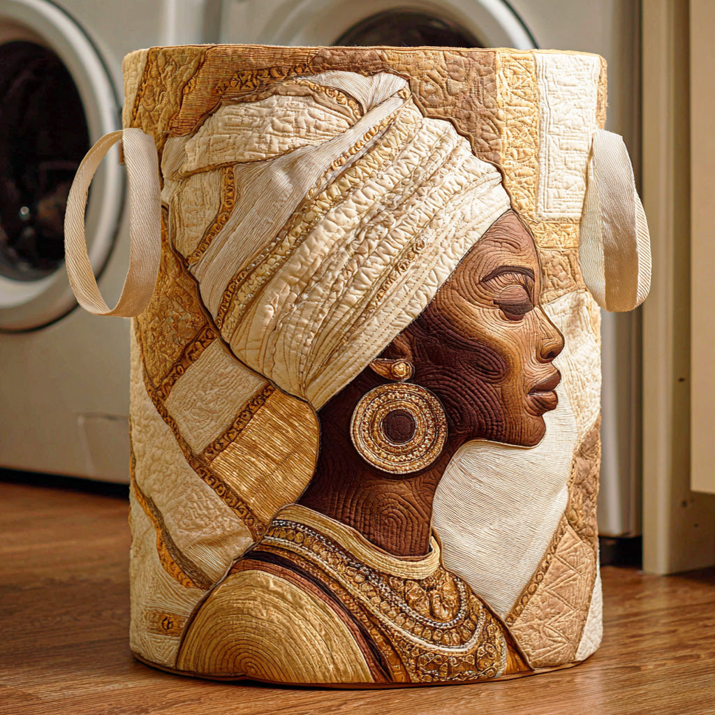 Golden Essence Quilted Laundry Basket Foldable Laundry Hamper with Quilted Fabric Design