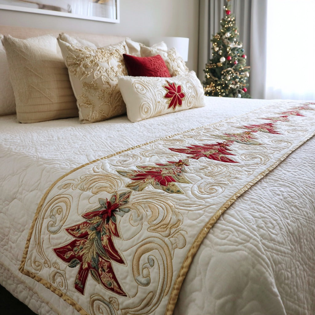 Golden Eve Quilted Bed Runner Christmas Decorations Gifts For The Family Christmas