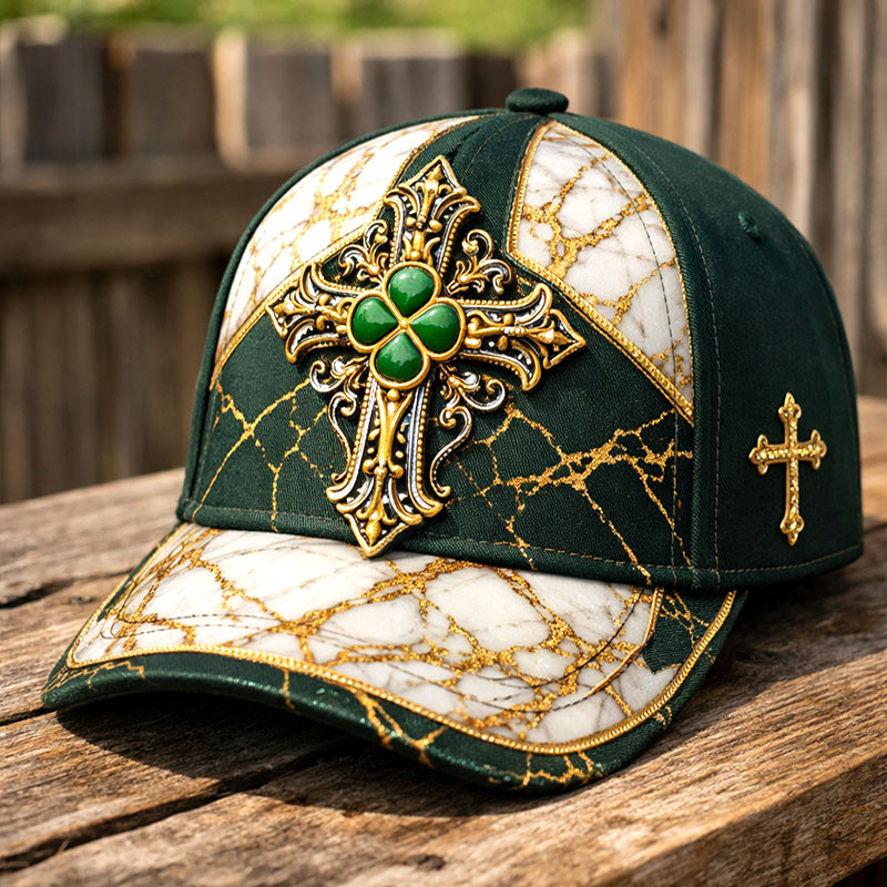 Golden Faith Cross Hat Irish Themed Faith Baseball Cap Unique Gift For Boyfriend