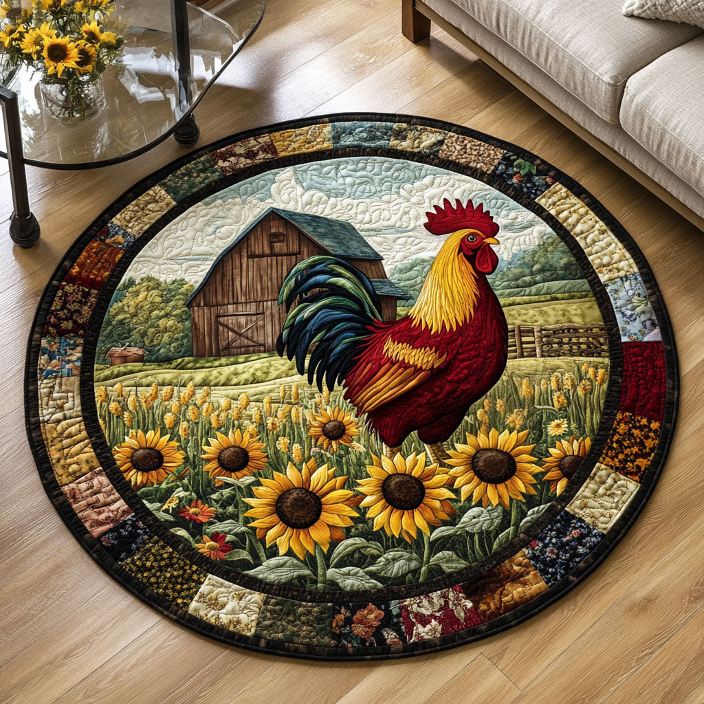 Golden Feather Quilted Round Mat Front Door Idea Gifts For Farmers For Christmas