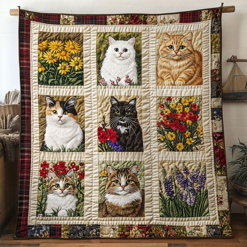 Golden Field Cat Quilt Blanket Throw Blankets For Couch Xmas Gifts For Wife