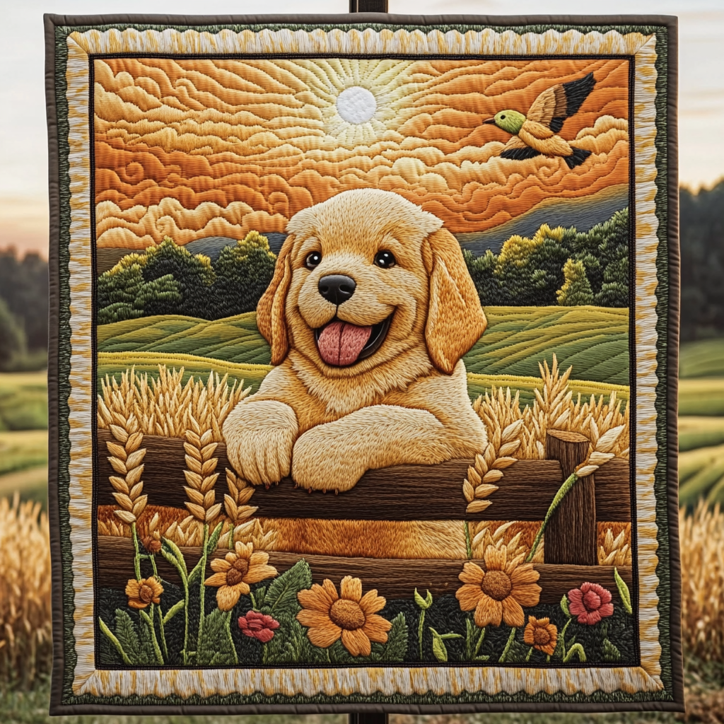 Golden Fields Companion Quilted Blanket Labrador Retriever Blanket Dog Gift Ideas For Dog Owners