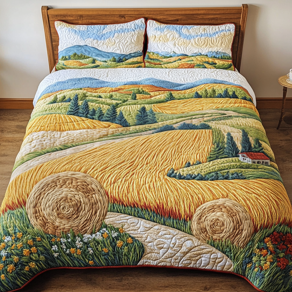 Golden Fields Quilted Bedding Set Best Bed Sheet Set Secret Santa Pressent Ideas