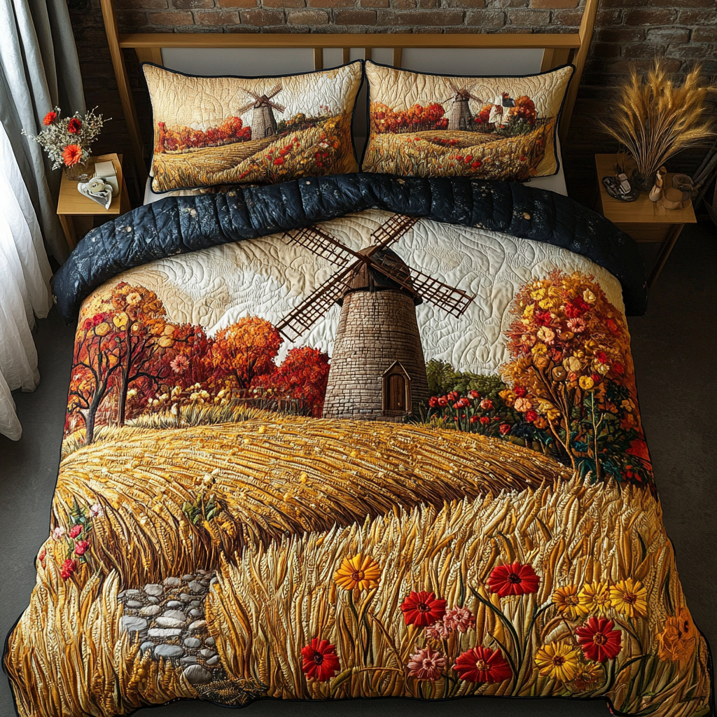Golden Fields Quilted Bedding Set Farmhouse Bedroom Decor Ideas Good Family Gifts