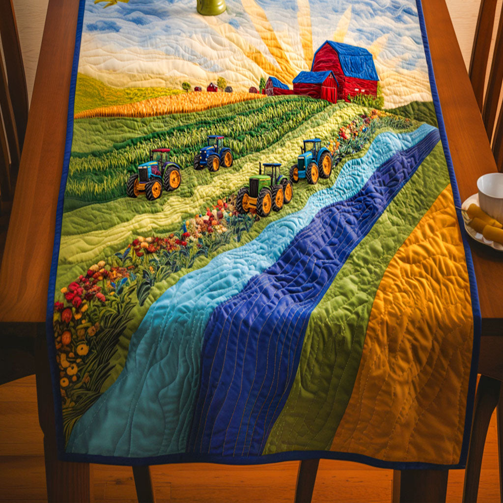 Golden Fields Quilted Table Runner Dining Room Decor Ideas Tractor Gifts Adults
