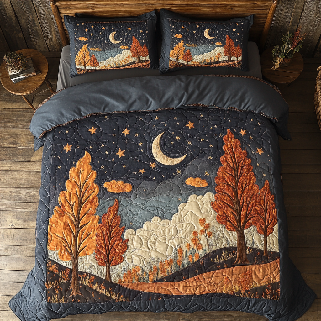 Golden Forest Quilted Bedding Set Bedroom Forest Theme Christmas Presents