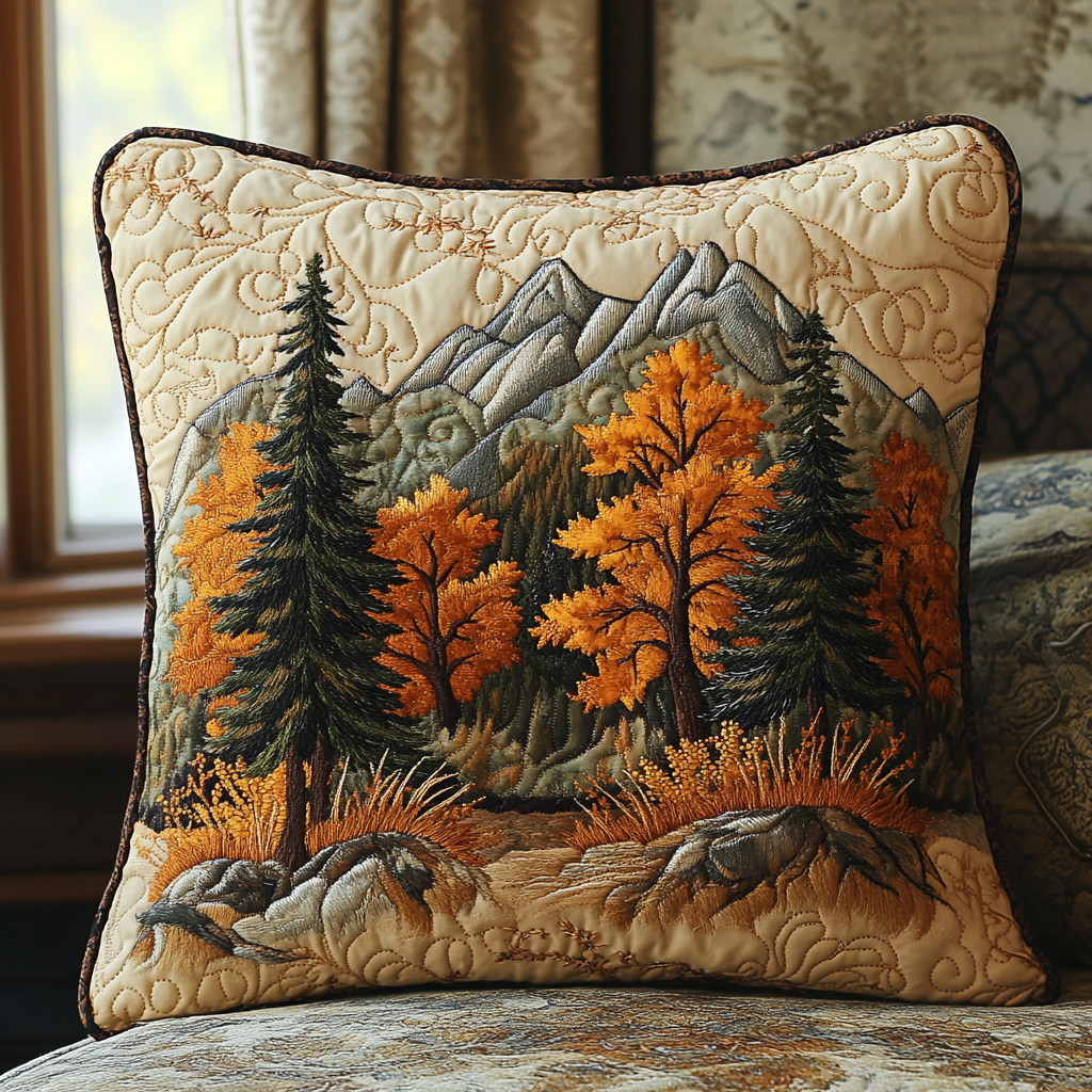 Golden Forest Quilted Pillow Case Cute Fall Pillow Covers Gift Ideas For Friends