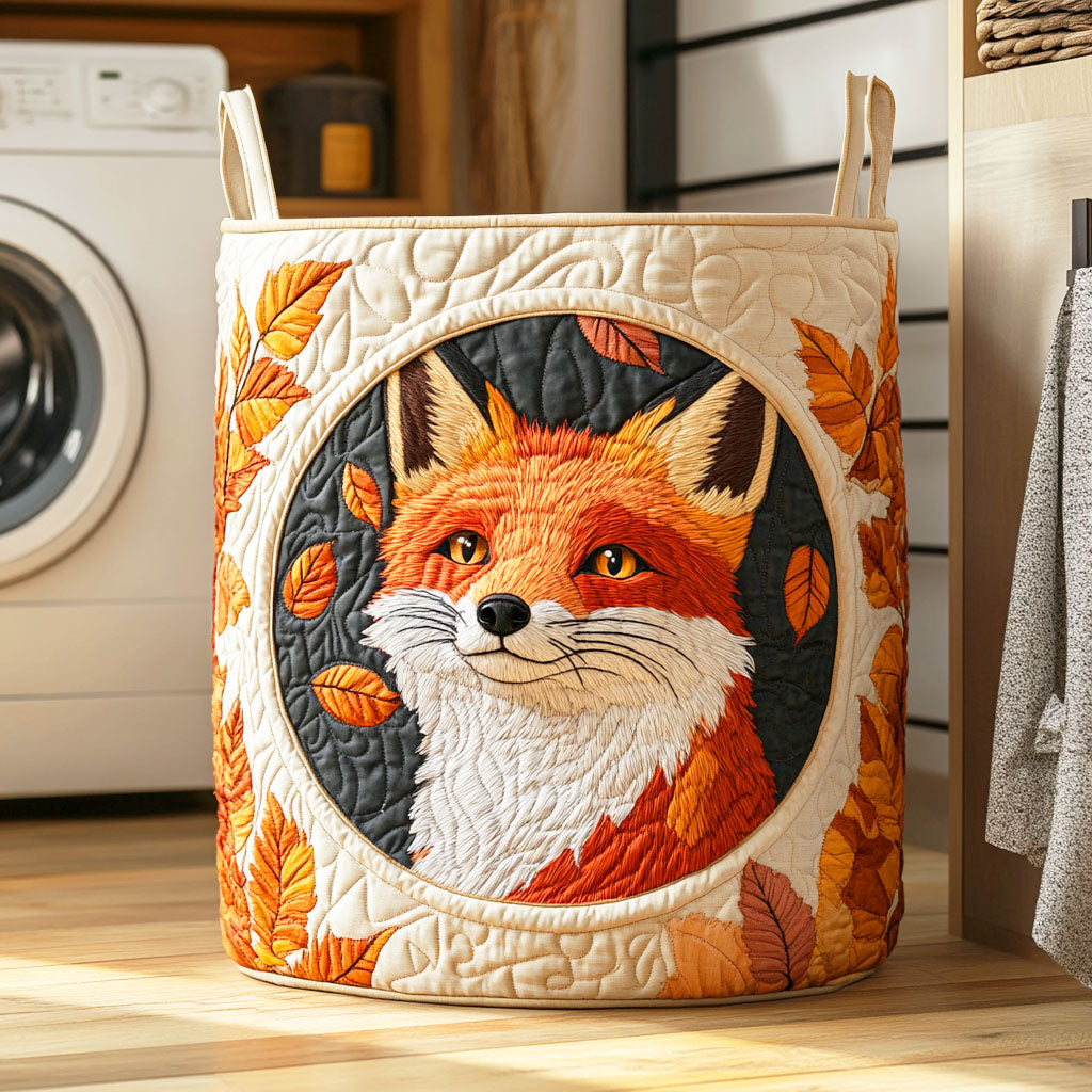 Golden Fox Path Quilted Laundry Basket Merch For Him