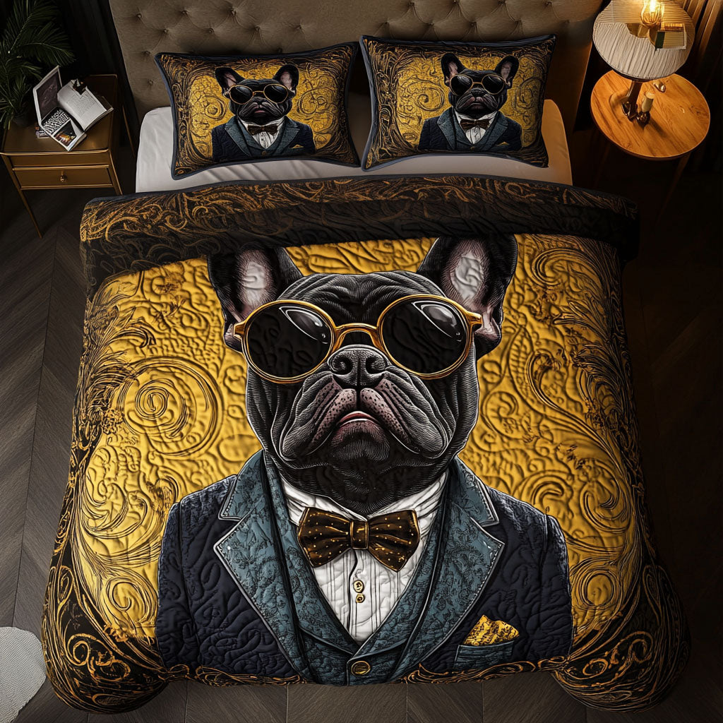 Golden Gentleman Quilted Bedding Set Comfortable Microfiber Bedding Set for Everyday Use