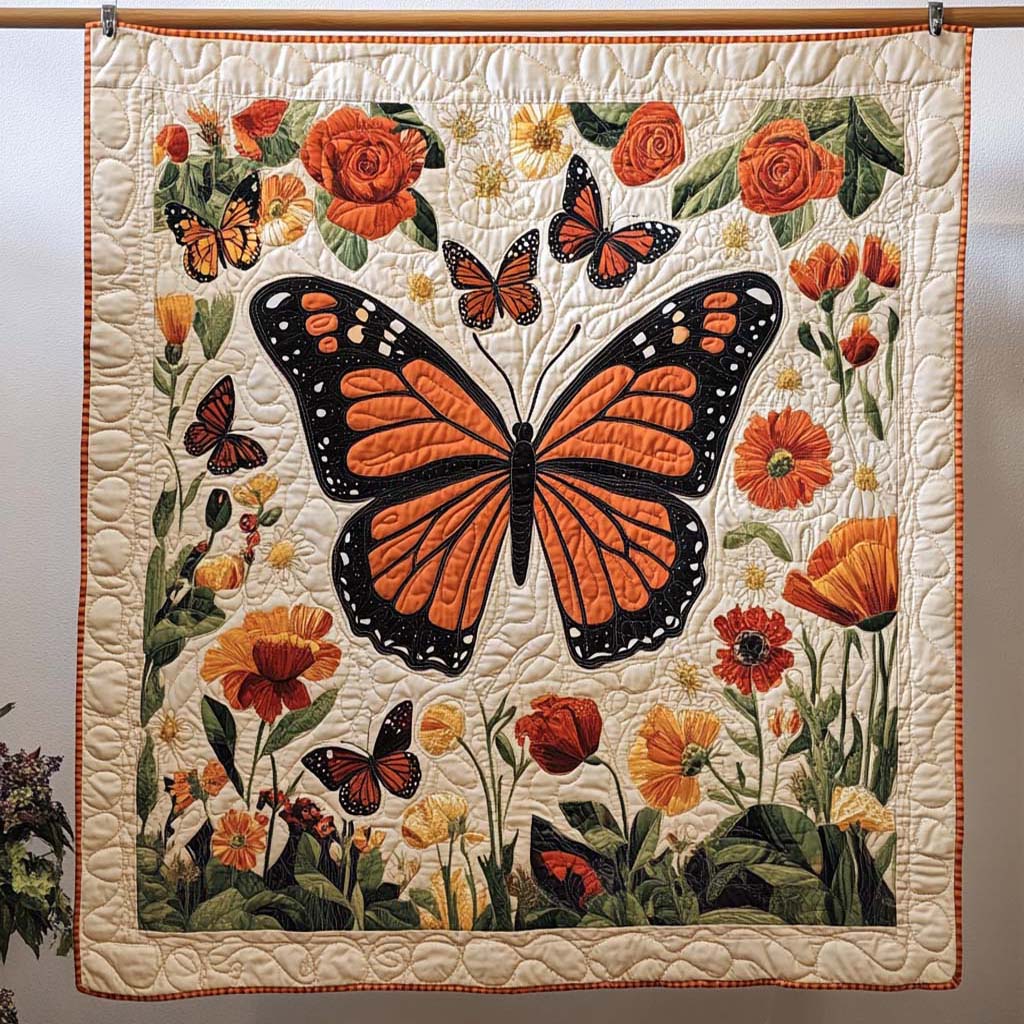 Golden Glider Quilted Blanket Birthday Gifts With Butterflies