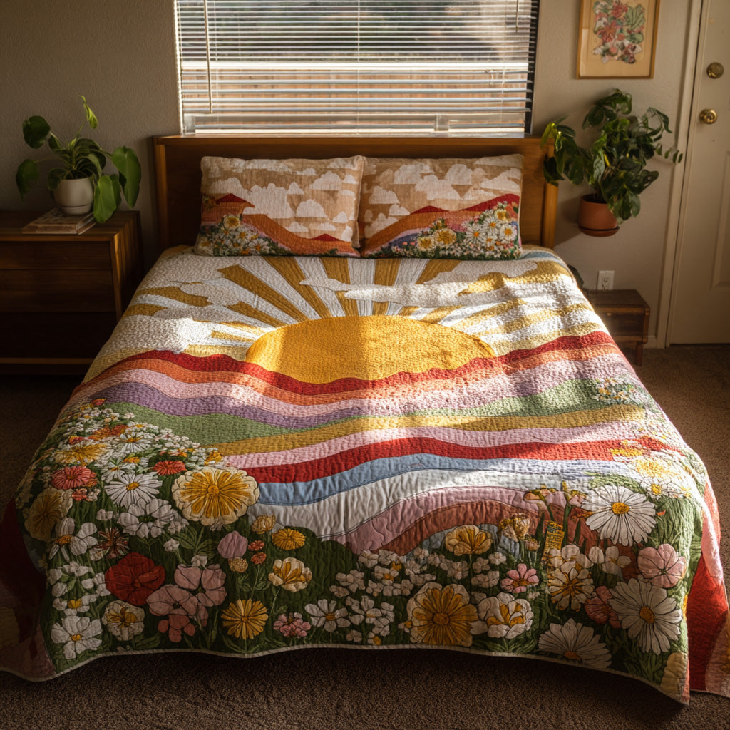 Golden Glow Quilted Bedding Set Bed Decor Christmas Ideas For Mom