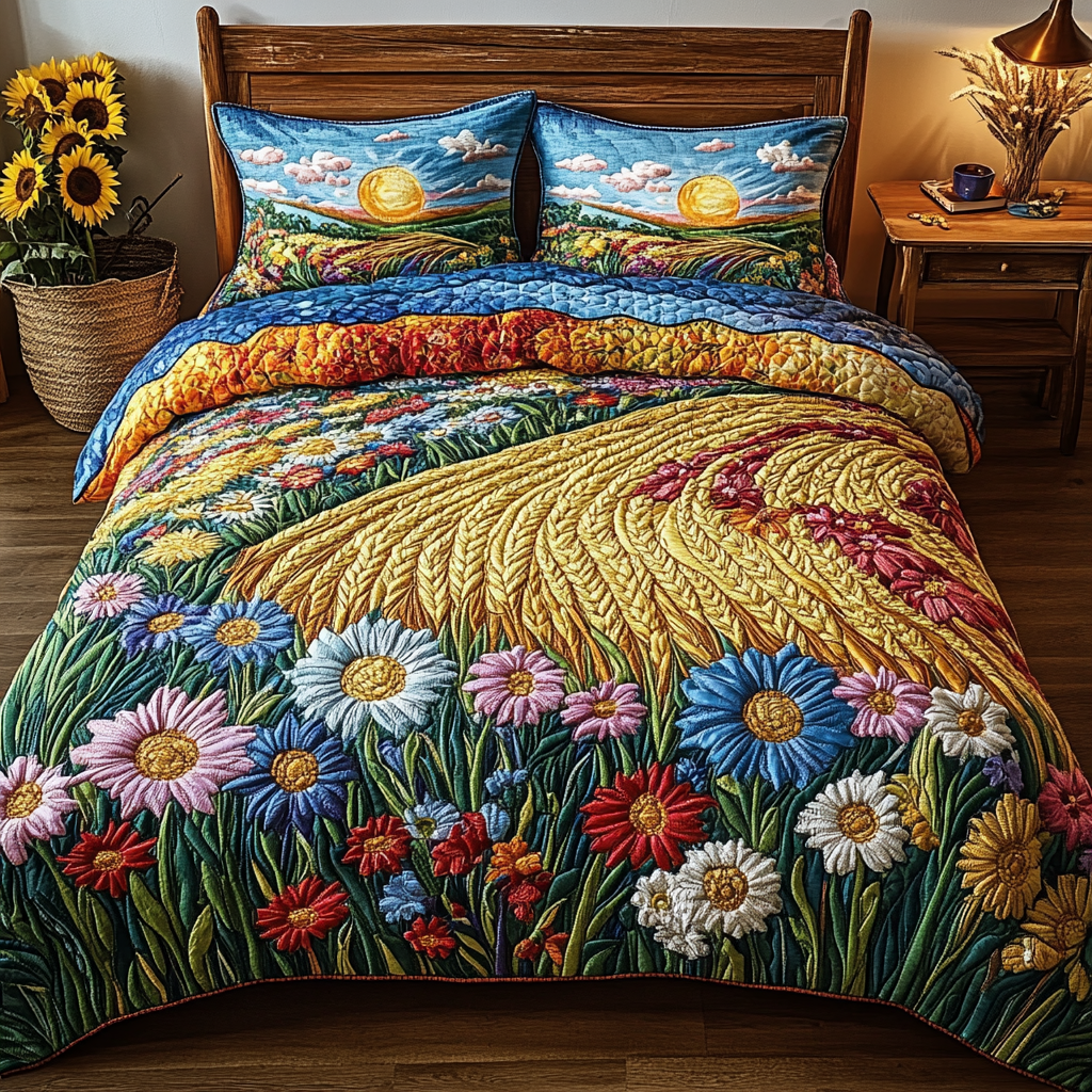 Golden Glow Quilted Bedding Set Farm Bedroom Decorating Ideas Gifts For My Mother In Law