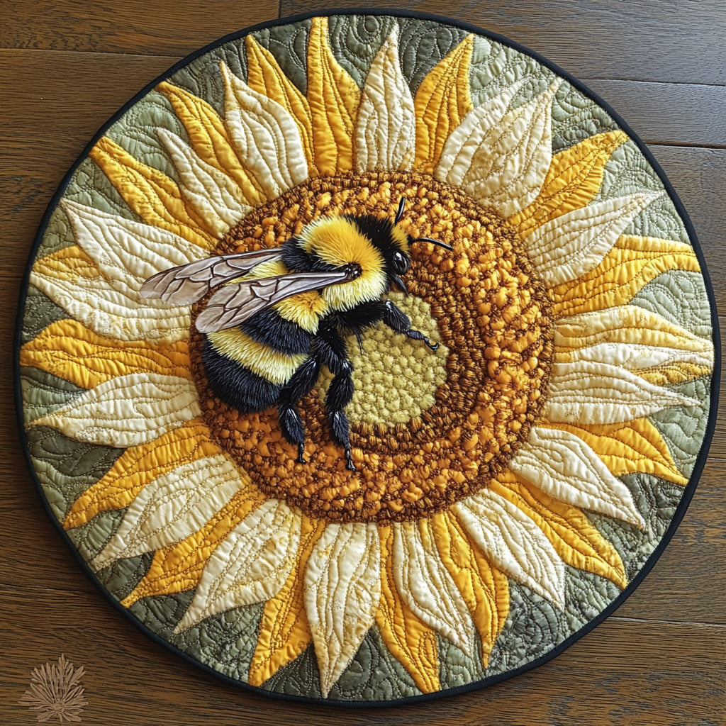 Golden Glow Quilted Round Mat Home Entrance Decor Ideas Sunflower Gifts For Mom