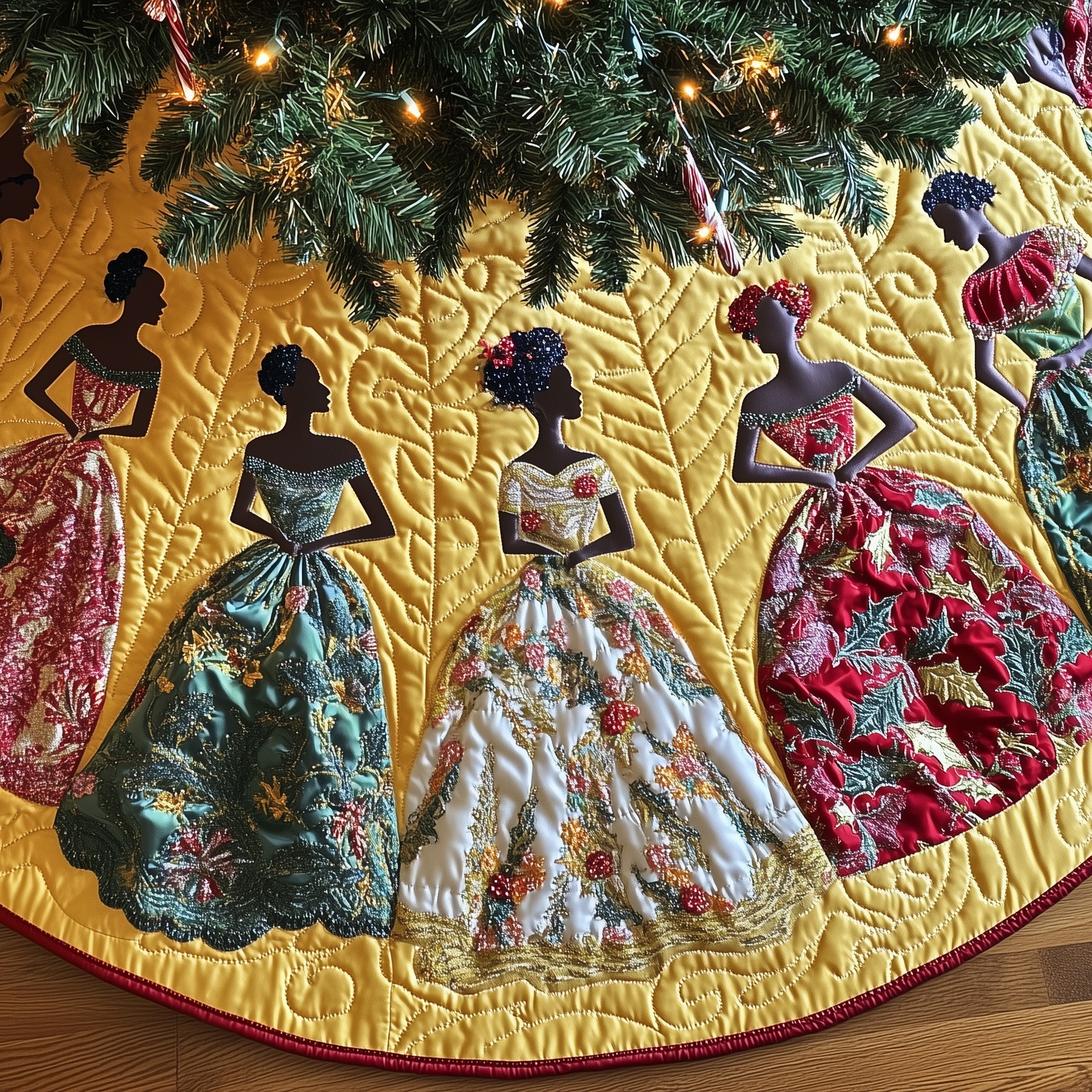 Golden Glow Quilted Tree Skirt Memorable Graduation Gift Merch