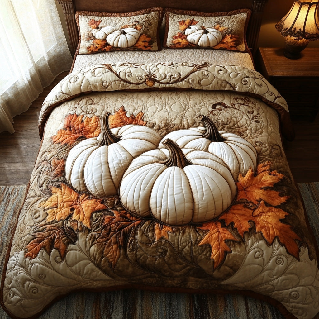 Golden Gourd Quilted Bedding Set Best Comforter Sets Best Autumn Gifts