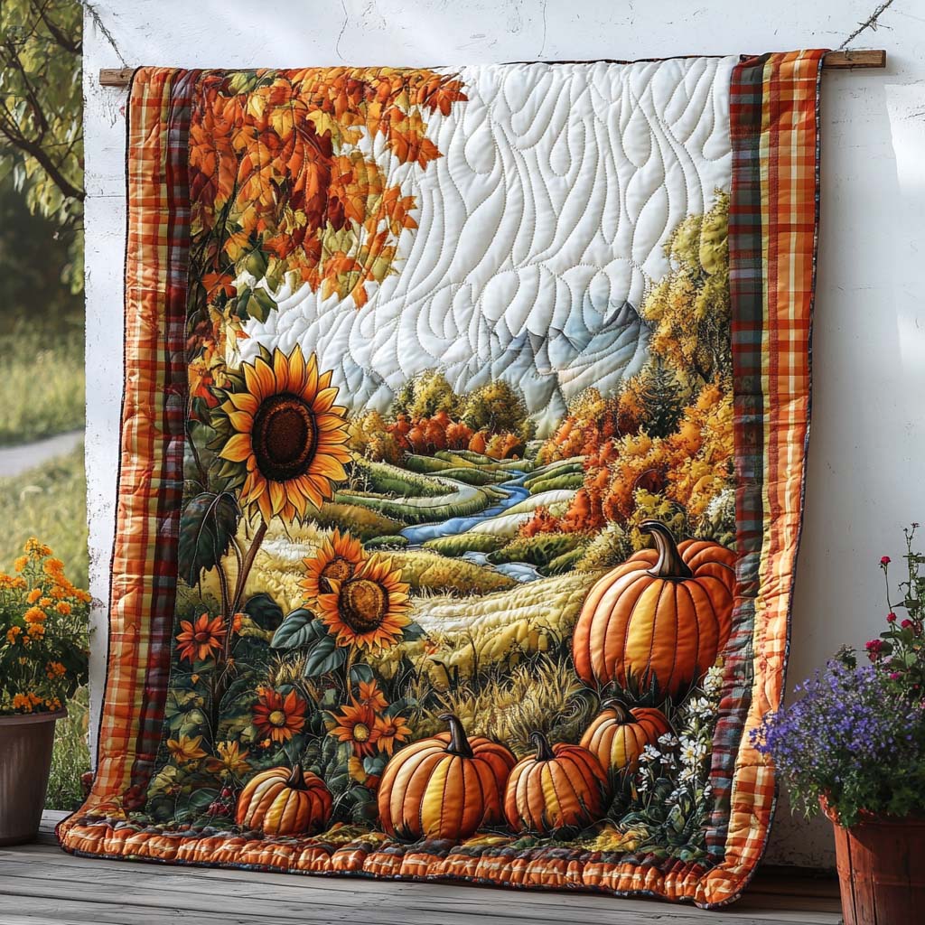 Golden Grove Lane Quilted Blanket Fall Couch Blanket Native American Merchandise Gift Items