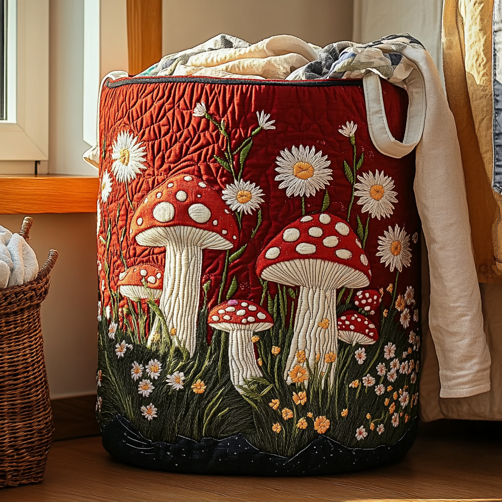 Golden Grove Quilted Laundry Basket Soft Quilted Laundry Basket for Daily Home Use