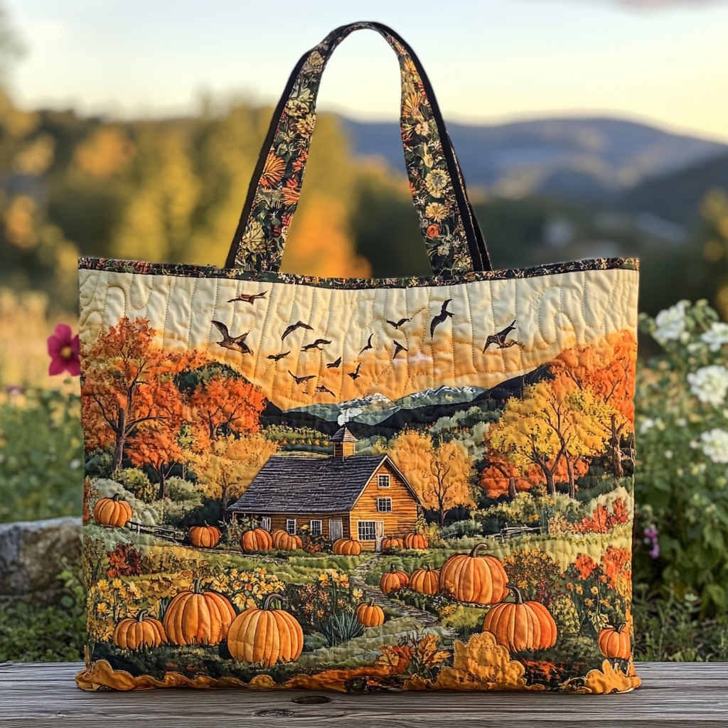 Golden Grove Quilted Tote Bag Autumn Inspired Gifts