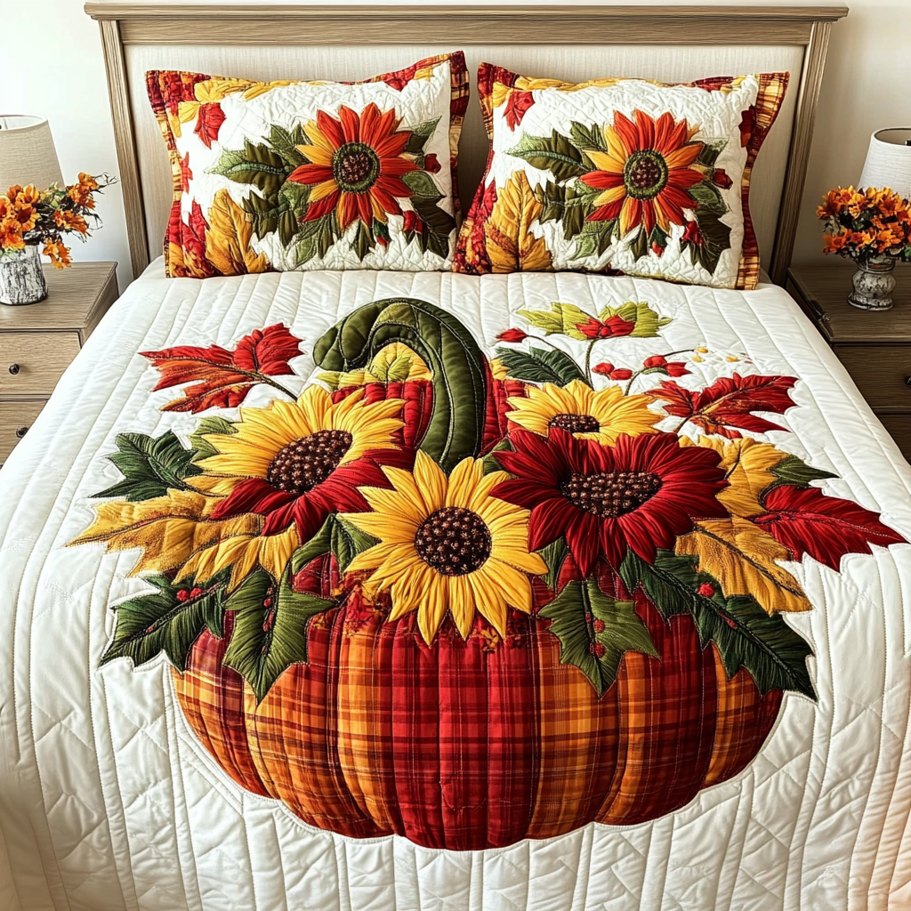 Golden Harvest Quilted Bedding Set Bed Decor Ideas Fall Autumn Gifts For Him