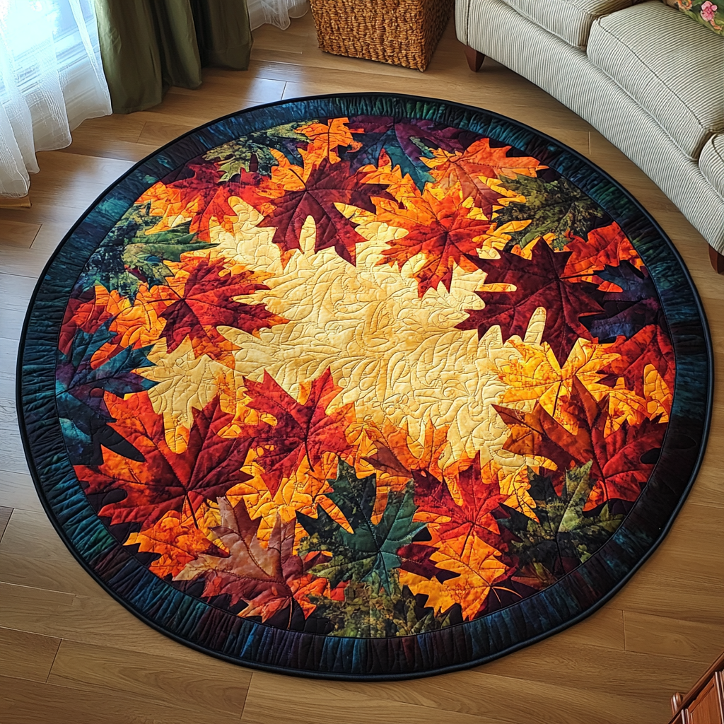 Golden Harvest Quilted Round Mat Front Door Idea Grandparent Christmas Gifts