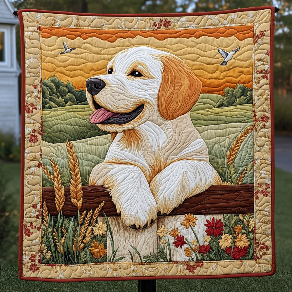 Golden Harvest Smile Quilted Blanket Labrador Retriever Blanket Dog Gift Ideas For Dog Owners