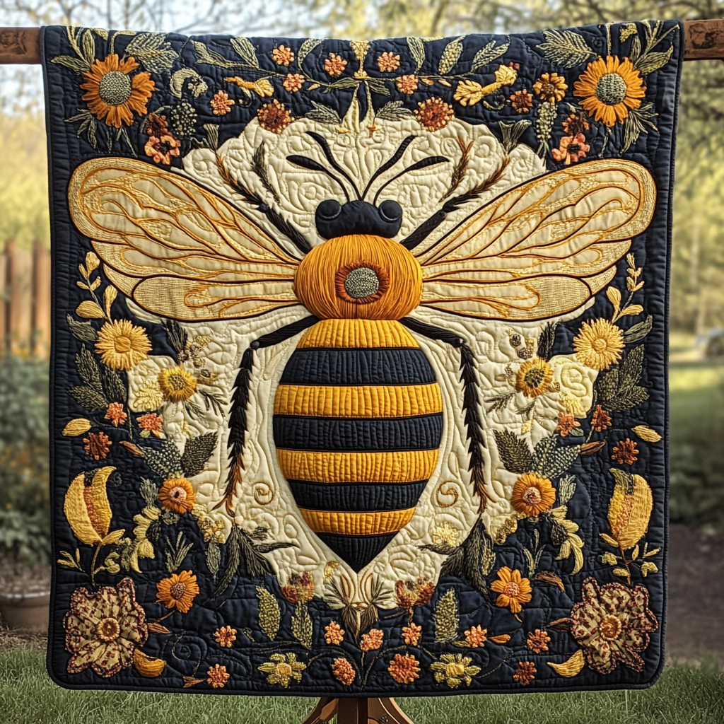 Golden Hive Quilted Blanket Cute Fuzzy Blankets