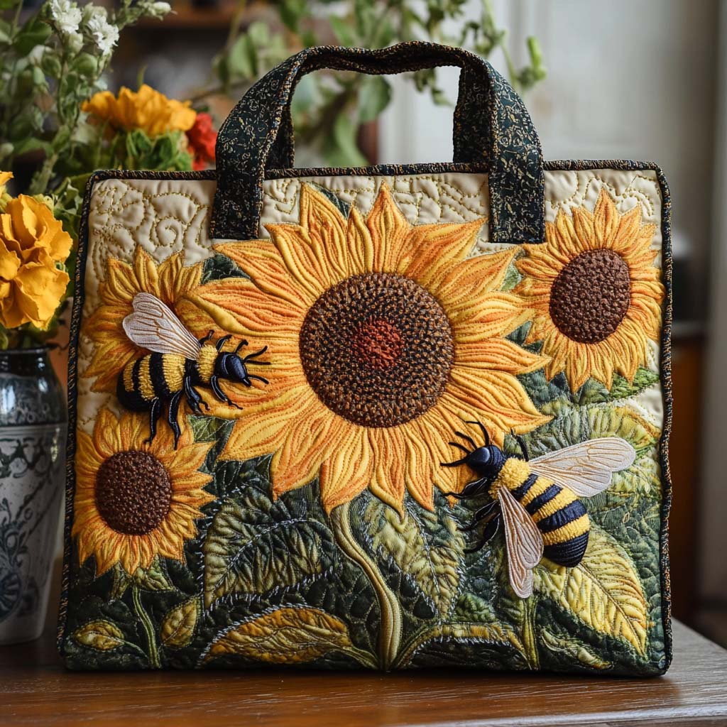 Golden Hive Quilted Tote Bag Best Bee Gifts